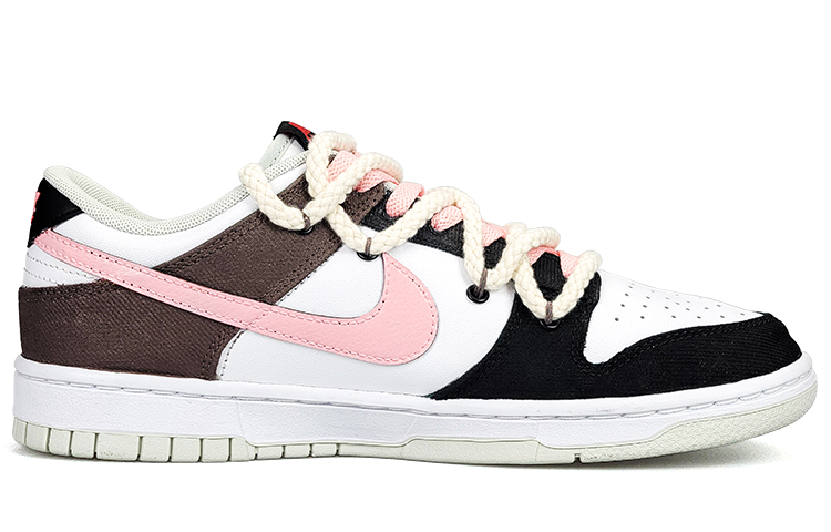 Order 【客製球鞋】Nike Dunk Low Retro 美式花卉 布藝 花卉 復古 解構 麻繩 舒適百搭 皮標 低筒 板鞋 男款 白棕黑粉