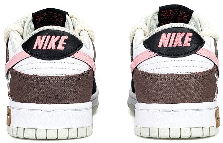 Shop 【客製球鞋】Nike Dunk Low Retro 美式花卉 布藝 花卉 復古 解構 麻繩 舒適百搭 皮標 低筒 板鞋 男款 白棕黑粉