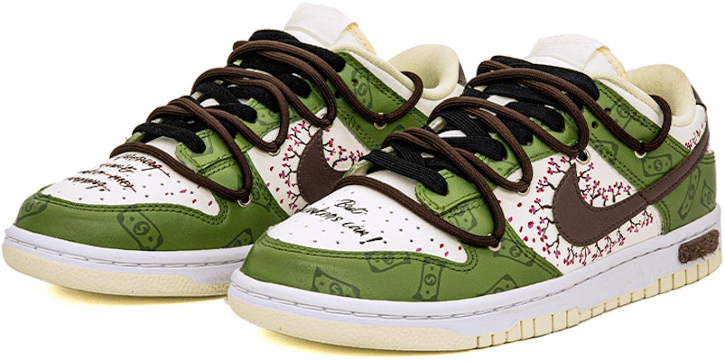 ナイキ ダンク ロー レトロ "花グラフィティ" 白/緑 DJ6188-100(Team肆-男款解构美元花卉涂鸦) Order ナイキ ダンク ロー レトロ "花グラフィティ" 白/緑 DJ6188-100(Team肆-男款解构美元花卉涂鸦)