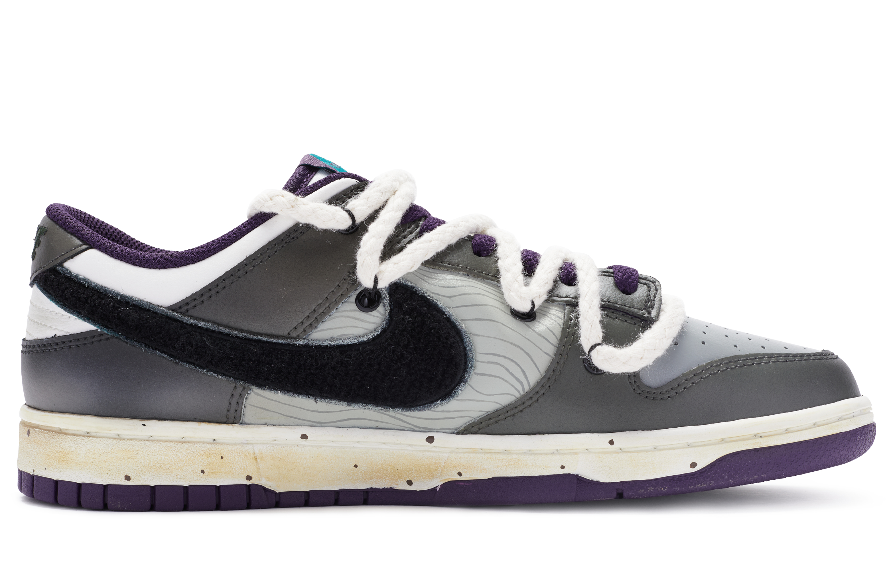 Order [Kasut Tersuai] Nike Dunk Low Retro 'Dekonstruksi Futuristik' DQ7683-100(TeamR-男款厄崔迪米灰棕)