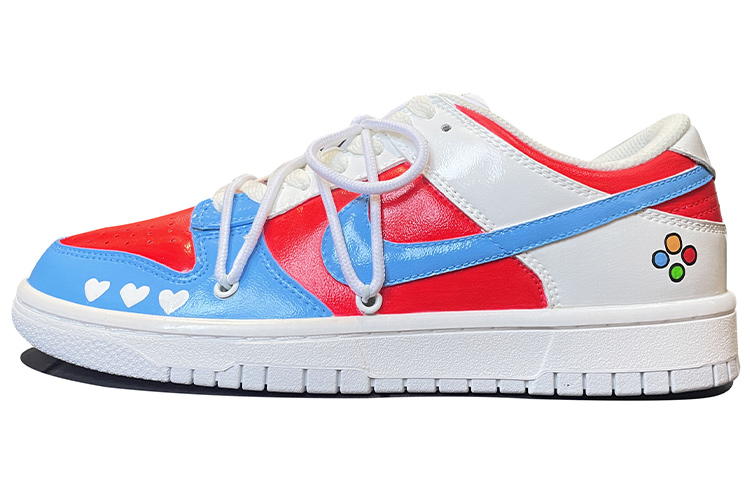 Buy 【定製球鞋】Nike Dunk Low Retro 遊戲機 復古配色 移動按鈕 童趣 解構風 手繪塗鴉 低幫 板鞋 男款 藍白紅