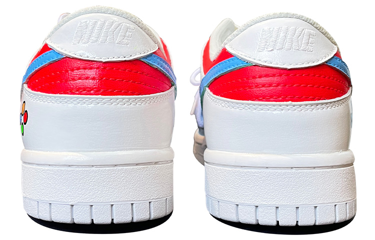 Shop 【定製球鞋】Nike Dunk Low Retro 遊戲機 復古配色 移動按鈕 童趣 解構風 手繪塗鴉 低幫 板鞋 男款 藍白紅