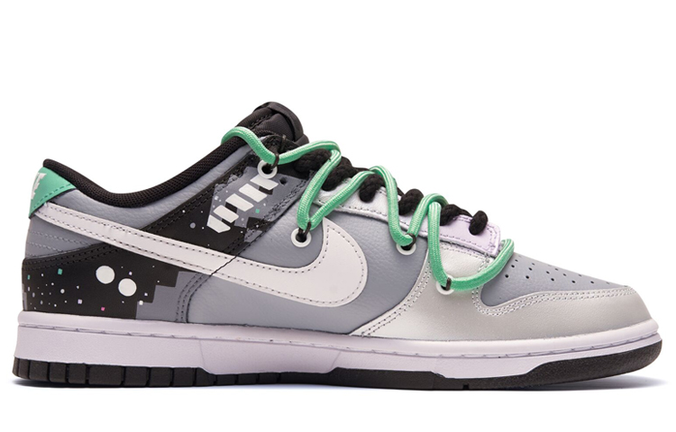 Order カスタム Dunk Low レトロ "ゲームボーイ風ドット緑黒灰" DJ6188-002(TeamR-男款像素怪兽)