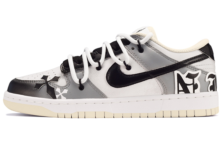 Buy 나이키 덩크 로우 레트로 '고딕 그라데이션 코코넛 밀크' (커스텀) DJ6188-100(TeamE-男款字母渐变黑灰)