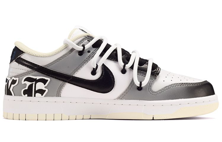 Order 나이키 덩크 로우 레트로 '고딕 그라데이션 코코넛 밀크' (커스텀) DJ6188-100(TeamE-男款字母渐变黑灰)