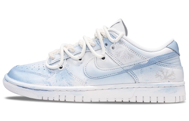 Buy [カスタムシューズ] ナイキ ダンク ロー レトロ 'グラデーションペイント白青' DJ6188-101(TeamTwo-男款解构雾霾蓝雪花)