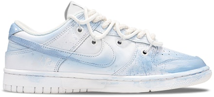 【訂製球鞋】Nike Dunk Low Retro Vibe風 解構 漸變 手繪噴繪 低幫 板鞋 男款 白藍 Order 【訂製球鞋】Nike Dunk Low Retro Vibe風 解構 漸變 手繪噴繪 低幫 板鞋 男款 白藍