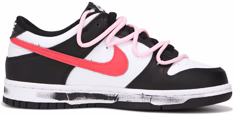 【客製球鞋】 Nike Dunk Low Retro 解構綁帶 活力雙鉤 塗鴉 潑墨 高街 休閒 低幫 板鞋 男款 黑粉 Order 【客製球鞋】 Nike Dunk Low Retro 解構綁帶 活力雙鉤 塗鴉 潑墨 高街 休閒 低幫 板鞋 男款 黑粉