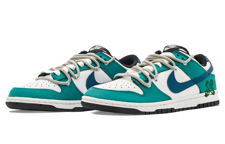Lookbook 나이키 덩크 로우 레트로 '그라피티 그린' (커스텀) DD1391-100(Team34-滑板少年)