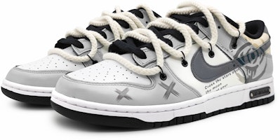 나이키 덩크 로우 레트로 '그라피티 모란디 그레이-화이트' (커스텀) DD1391-100(Team16-男款誓言之眼解构灰) Lookbook 나이키 덩크 로우 레트로 '그라피티 모란디 그레이-화이트' (커스텀) DD1391-100(Team16-男款誓言之眼解构灰)