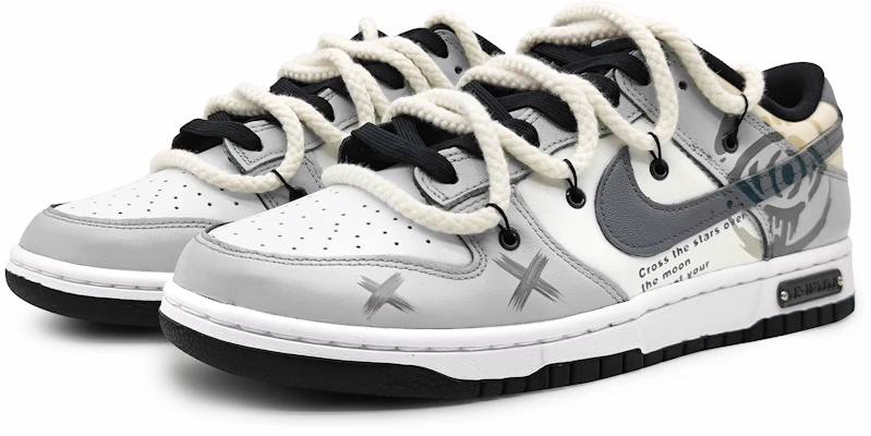 【定制鞋款】Nike Dunk Low 复古 '涂鸦 莫兰迪灰-白' DD1391-100(Team16-男款誓言之眼解构灰) Lookbook 【定制鞋款】Nike Dunk Low 复古 '涂鸦 莫兰迪灰-白' DD1391-100(Team16-男款誓言之眼解构灰)