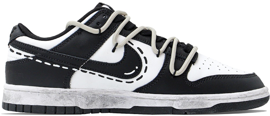 【定制球鞋】Nike Dunk Low Retro 潮流簡約風 二次元小熊貓 塗鴉 低幫 板鞋 男款 黑白 Order 【定制球鞋】Nike Dunk Low Retro 潮流簡約風 二次元小熊貓 塗鴉 低幫 板鞋 男款 黑白