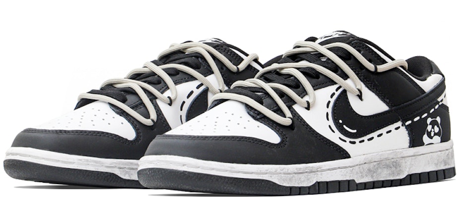 【定制球鞋】Nike Dunk Low Retro 潮流簡約風 二次元小熊貓 塗鴉 低幫 板鞋 男款 黑白 Lookbook 【定制球鞋】Nike Dunk Low Retro 潮流簡約風 二次元小熊貓 塗鴉 低幫 板鞋 男款 黑白