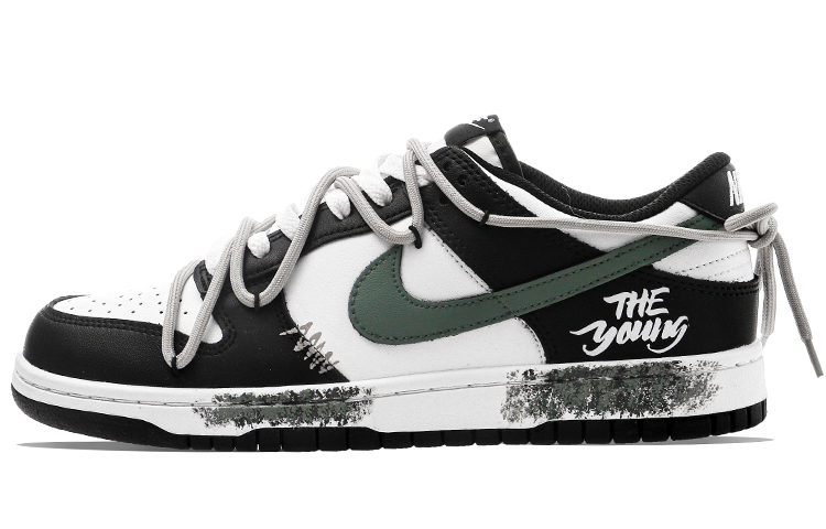 Buy 나이키 덩크 로우 레트로 '그라피티 화이트 블랙 그린' (커스텀) DD1391-100(Team34-活力青春男款)
