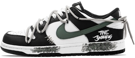 【定製球鞋】 Nike Dunk Low Retro 潮流簡約風 活力青春 塗鴉 低幫 板鞋 男款 白黑綠 Buy 【定製球鞋】 Nike Dunk Low Retro 潮流簡約風 活力青春 塗鴉 低幫 板鞋 男款 白黑綠