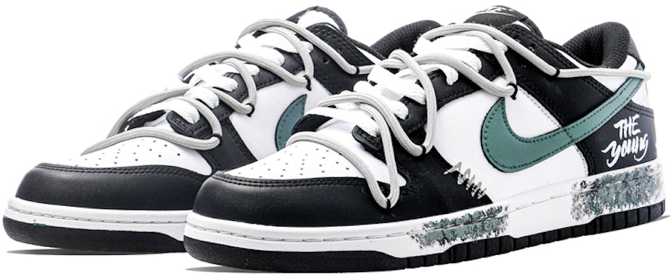 【定制鞋款】耐克Dunk低帮复古'涂鸦白黑绿' DD1391-100(Team34-活力青春男款) Lookbook 【定制鞋款】耐克Dunk低帮复古'涂鸦白黑绿' DD1391-100(Team34-活力青春男款)