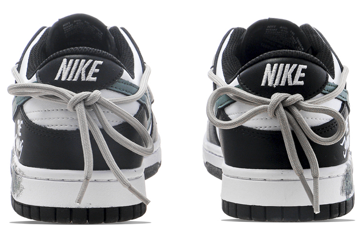 Shop 나이키 덩크 로우 레트로 '그라피티 화이트 블랙 그린' (커스텀) DD1391-100(Team34-活力青春男款)