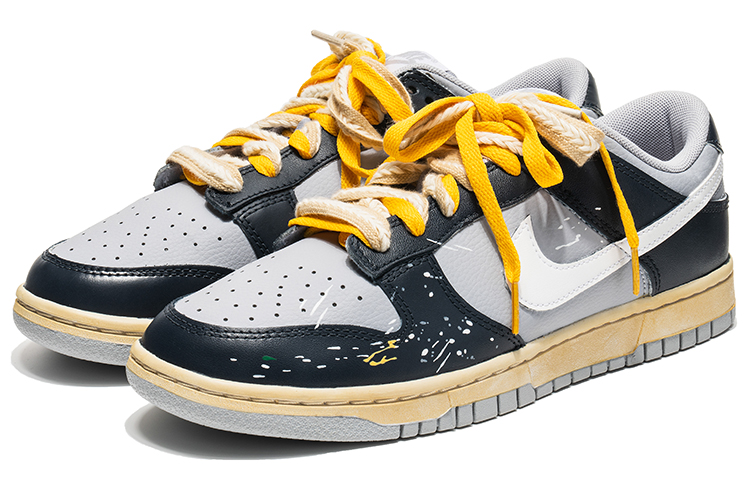 Lookbook [Sepatu Custom] Nike Dunk Low Retro 'Abu-abu Hitam Bintik' DJ6188-003(TeamB-复古艺术黑灰-BOX)