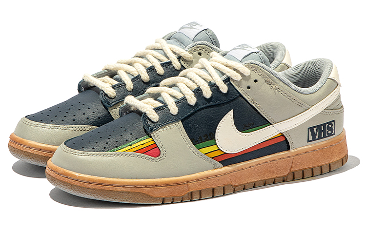 Lookbook 【訂製球鞋】Nike Dunk Low Retro 野鶴製造 復古未來系列 條紋風 特殊訂製款 防滑耐磨 低幫 板鞋 男款 灰黑