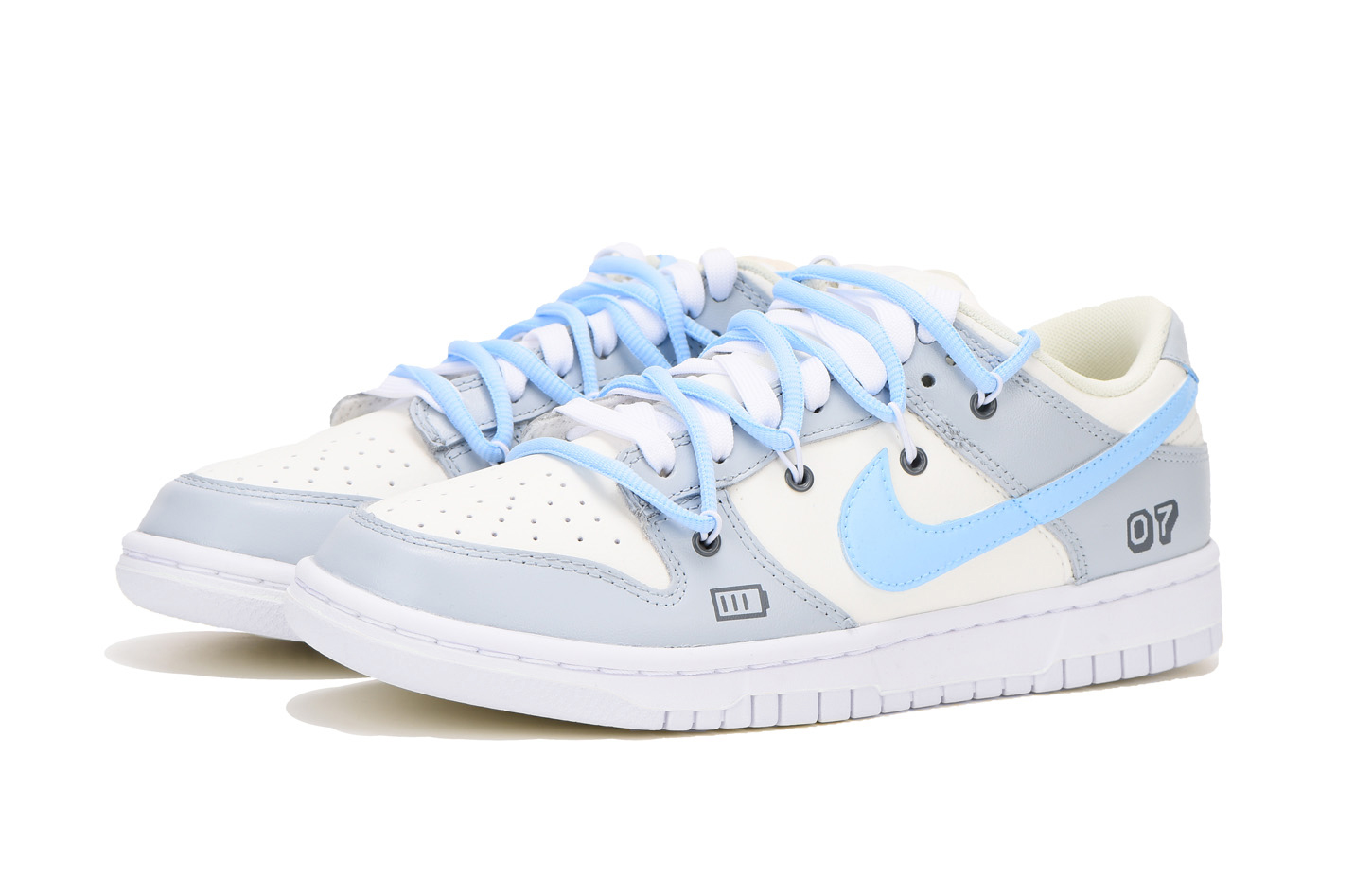 Lookbook [Zapatillas Personalizadas] Nike Dunk Low Retro 'Gris Azul Metaverso' DJ6188-101(Team拾伍-男款电玩三S-BOX)