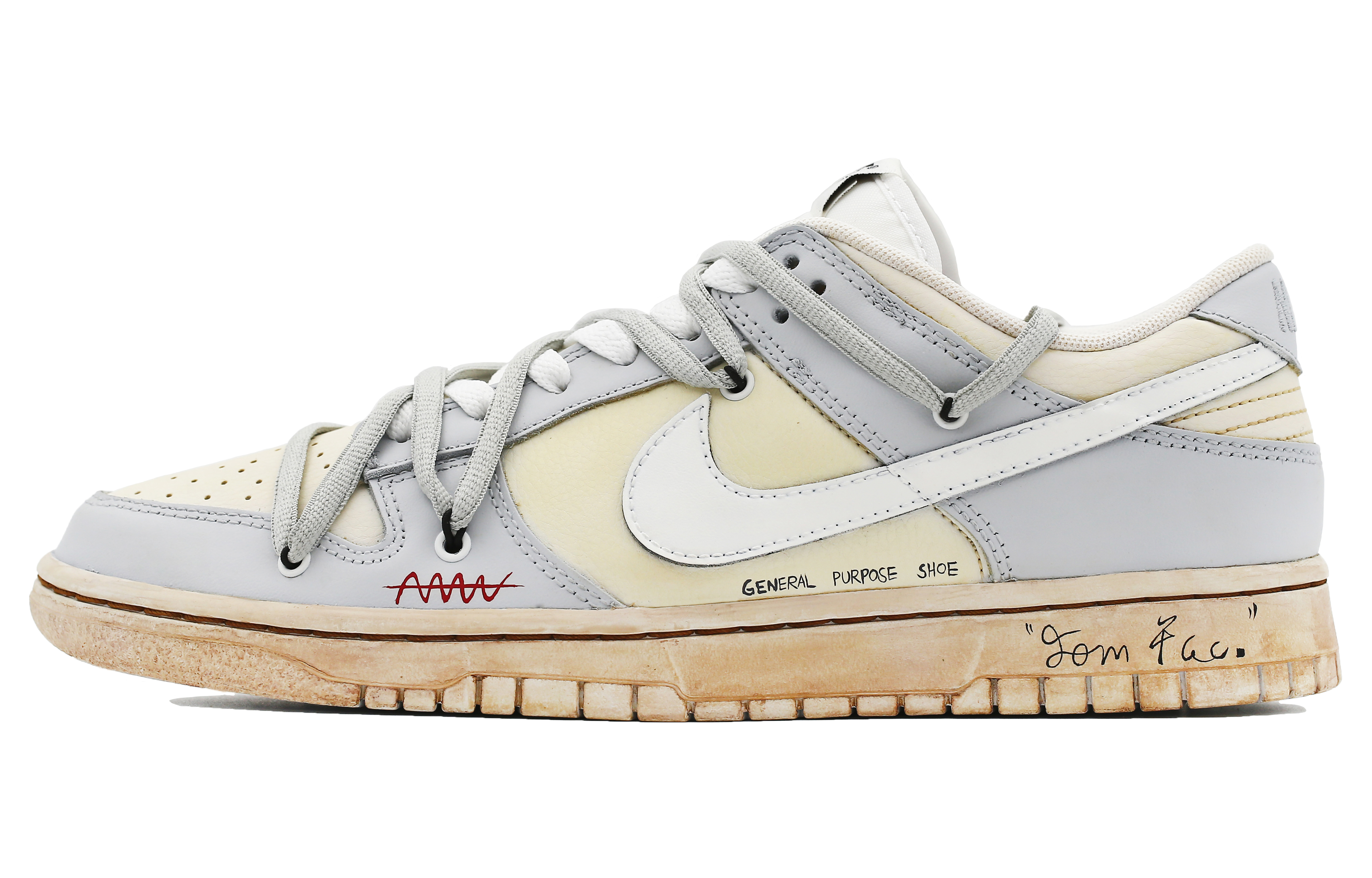 [Custom Shoes] Nike Dunk Low Retro 'Grey Diary' - Novelship