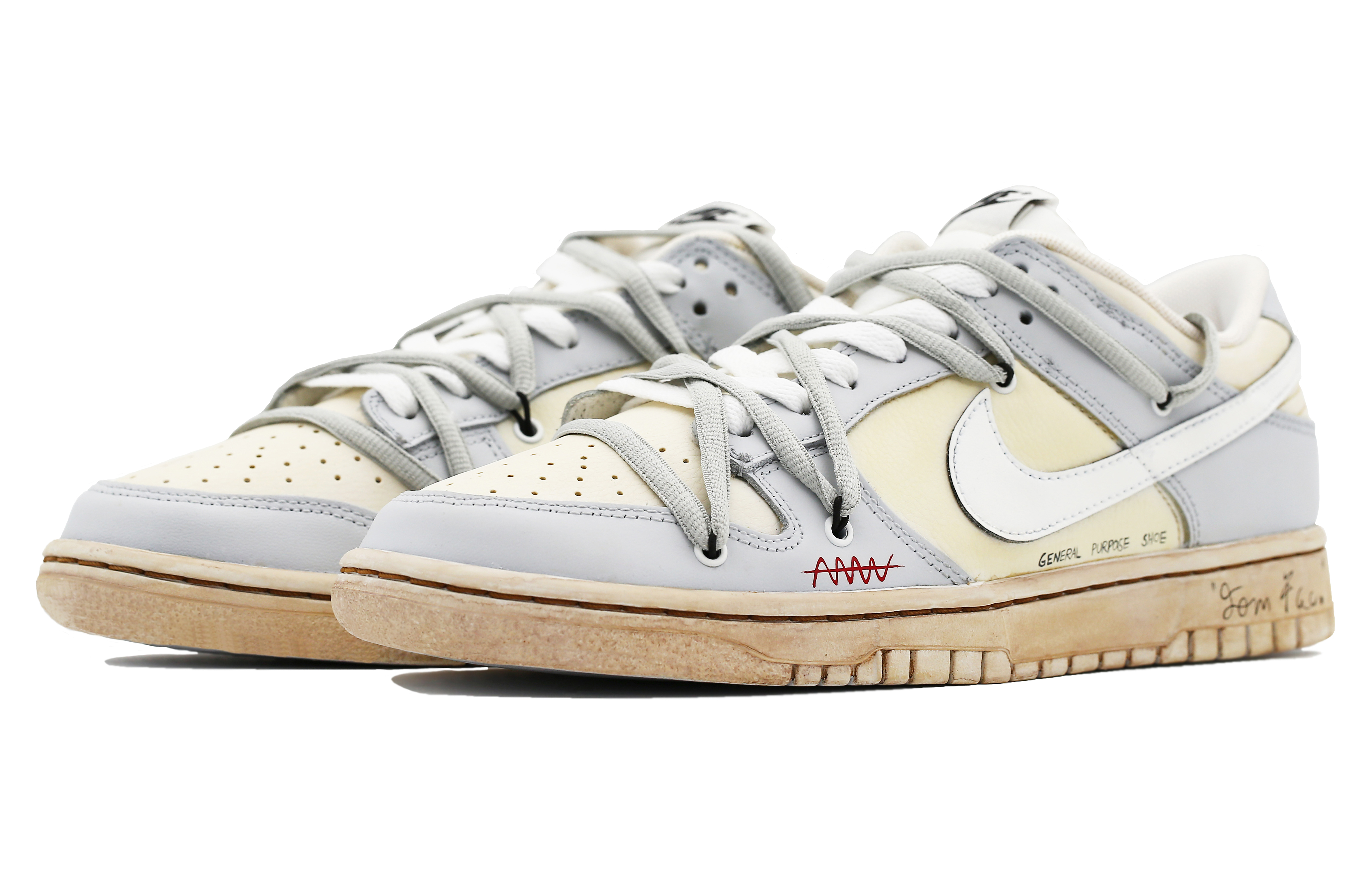 Lookbook Nike Dunk Low Retro "グレーダイアリー" (カスタム) DJ6188-101(Team31-男款灰色日记)