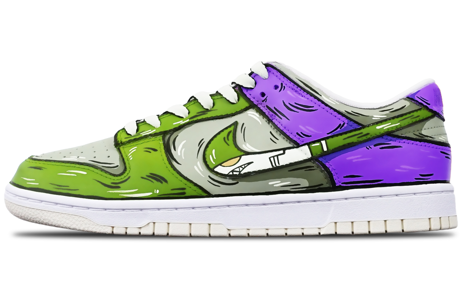 Buy [Zapatos Personalizados] Nike Dunk Low Retro 'Gris Verde Morado' DJ6188-100(TeamT-鲨鱼灰绿紫S-BOX)