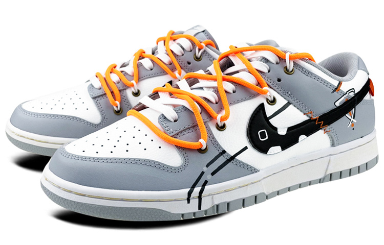 Lookbook [Nike Sepatu Custom] Dunk Low Retro 'Grey Orange Playbox' DJ6188-001(Team叁-男款灰橙齿轮S-BOX)