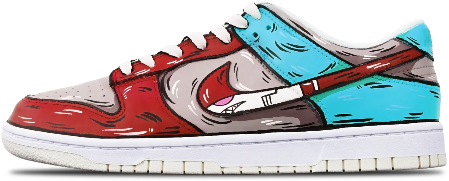 custom-shoes-nike-dunk-low-retro-grey-red-blue-shark-missile