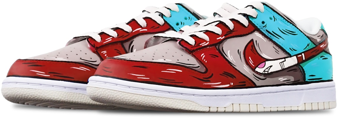 【定製球鞋】Nike Dunk Low Retro 二次元線條 鯊魚導彈 限量特殊鞋盒 低幫 板鞋 男款 灰紅藍 Lookbook 【定製球鞋】Nike Dunk Low Retro 二次元線條 鯊魚導彈 限量特殊鞋盒 低幫 板鞋 男款 灰紅藍