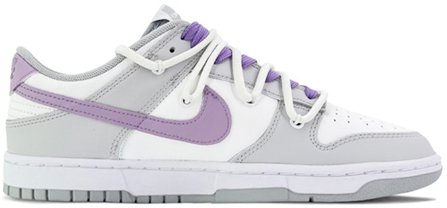 【定製球鞋】Nike Dunk Low Retro 解構鞋帶 北極熊 高街 復古 低幫 板鞋 男款 灰白紫 Order 【定製球鞋】Nike Dunk Low Retro 解構鞋帶 北極熊 高街 復古 低幫 板鞋 男款 灰白紫