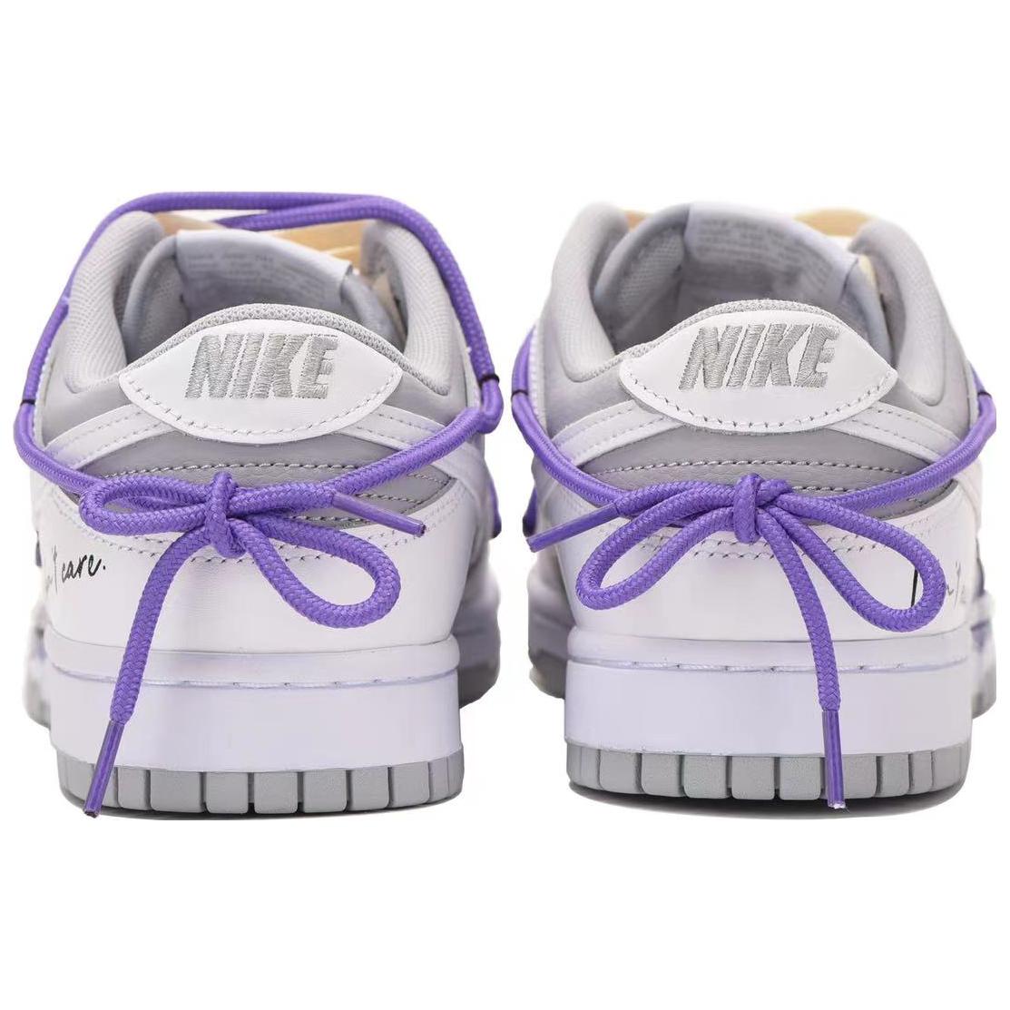 Shop [Sepatu Kustom] Nike Dunk Low Retro 'Abu Putih Ungu Grafiti' DJ6188-003(Team32男款复古涂鸦)