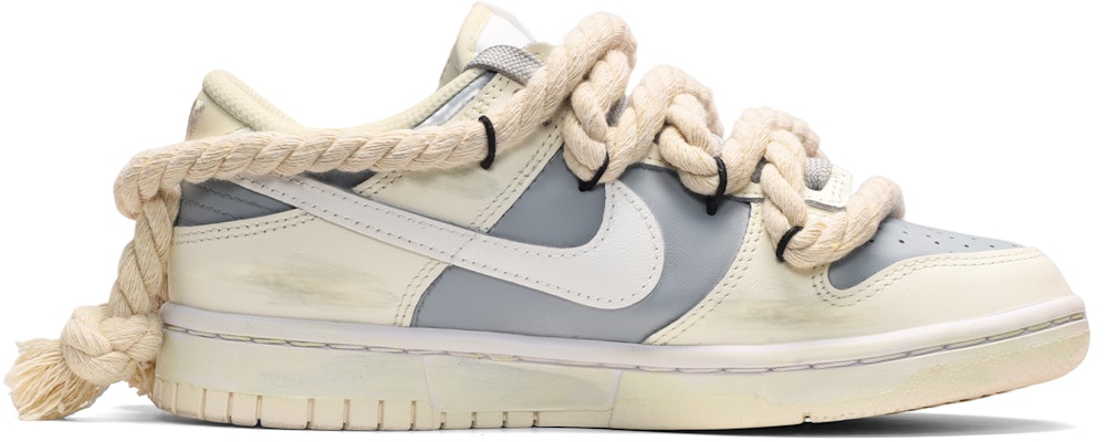 【カスタムシューズ】ナイキ ダンク ロー レトロ『グレー ホワイト イエロー - スマイリーフェイス』 DJ6188-100(TeamE-男款麻绳笑脸灰白黄) Order 【カスタムシューズ】ナイキ ダンク ロー レトロ『グレー ホワイト イエロー - スマイリーフェイス』 DJ6188-100(TeamE-男款麻绳笑脸灰白黄)