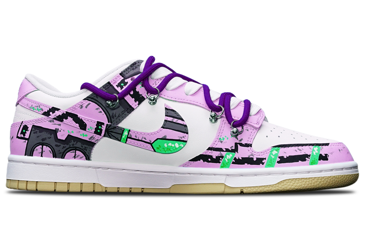 Order Nike Dunk Low Retro Gundam Cyberpunk Rojo Morado DV0833-100(TeamT-战损III红紫S-BOX)