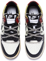 【定製球鞋】 Nike Dunk Low Retro 姜戈 手繪噴繪鏈條鞋帶 低幫 板鞋 男款 黑紅 Shop 【定製球鞋】 Nike Dunk Low Retro 姜戈 手繪噴繪鏈條鞋帶 低幫 板鞋 男款 黑紅