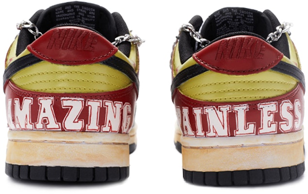 【定製球鞋】 Nike Dunk Low Retro 姜戈 手繪噴繪鏈條鞋帶 低幫 板鞋 男款 黑紅 Purchase 【定製球鞋】 Nike Dunk Low Retro 姜戈 手繪噴繪鏈條鞋帶 低幫 板鞋 男款 黑紅
