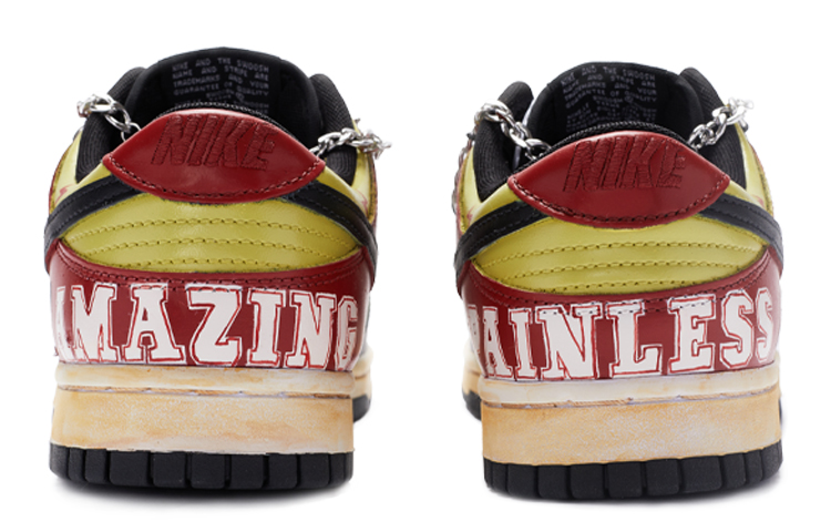 Purchase 【客製化球鞋】 Nike Dunk Low Retro 姜戈 特殊鞋盒 手繪噴繪鍊條鞋帶 低幫 板鞋 男款 黑白紅