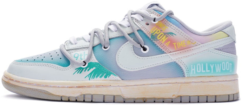 【訂製球鞋】 Nike Dunk Low Retro 好萊塢往事 西海岸 手繪噴繪 低幫 板鞋 男款 灰白 Buy 【訂製球鞋】 Nike Dunk Low Retro 好萊塢往事 西海岸 手繪噴繪 低幫 板鞋 男款 灰白