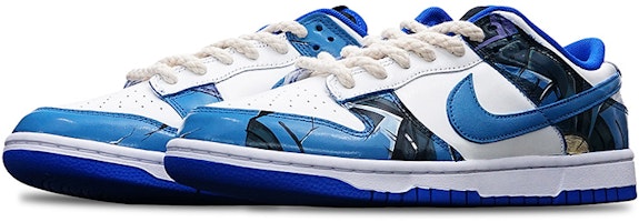 나이키 덩크 로우 레트로 '하이퍼 코발트 사이버펑크' (커스텀) DD1391-001(TeamT-男款赛博朋克北卡蓝) Lookbook 나이키 덩크 로우 레트로 '하이퍼 코발트 사이버펑크' (커스텀) DD1391-001(TeamT-男款赛博朋克北卡蓝)