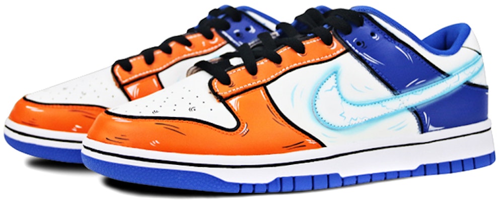 나이키 덩크 로우 레트로 '초사이언 고쿠' (커스텀) DD1391-001(Team叁-男款喷绘手绘蓝橙悟空) Lookbook 나이키 덩크 로우 레트로 '초사이언 고쿠' (커스텀) DD1391-001(Team叁-男款喷绘手绘蓝橙悟空)