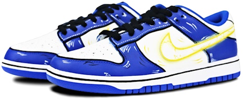 나이키 덩크 로우 레트로 '초사이어인 코발트' (커스텀) DD1391-001(Team叁-男款喷绘手绘白蓝贝吉塔) Lookbook 나이키 덩크 로우 레트로 '초사이어인 코발트' (커스텀) DD1391-001(Team叁-男款喷绘手绘白蓝贝吉塔)