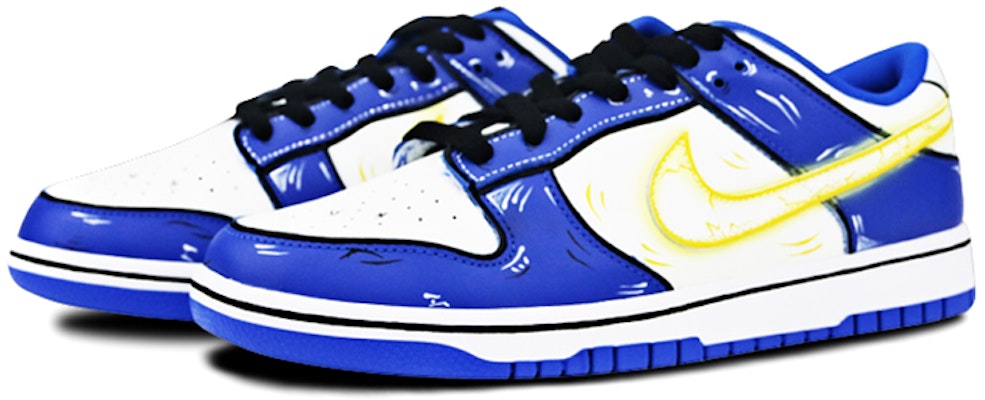 나이키 덩크 로우 레트로 '초사이어인 코발트' (커스텀) DD1391-001(Team叁-男款喷绘手绘白蓝贝吉塔) Lookbook 나이키 덩크 로우 레트로 '초사이어인 코발트' (커스텀) DD1391-001(Team叁-男款喷绘手绘白蓝贝吉塔)