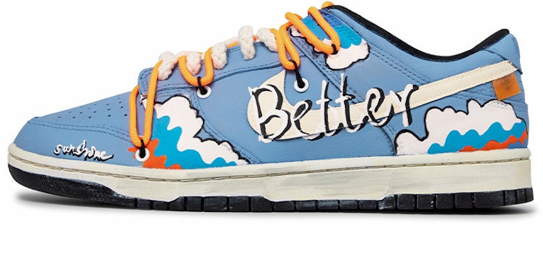 【定制球鞋】Nike Dunk Low Retro 冰淇淋 復古 塗鴉 字母 情侶解構 低幫 板鞋 男款 藍橙 Buy 【定制球鞋】Nike Dunk Low Retro 冰淇淋 復古 塗鴉 字母 情侶解構 低幫 板鞋 男款 藍橙