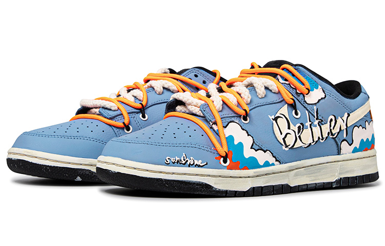 Lookbook [Kasut Tersuai] Nike Dunk Low Retro 'Ice Cream Graffiti Biru Jingga' DJ6188-002(TeamM-男款冰激凌蓝橙)