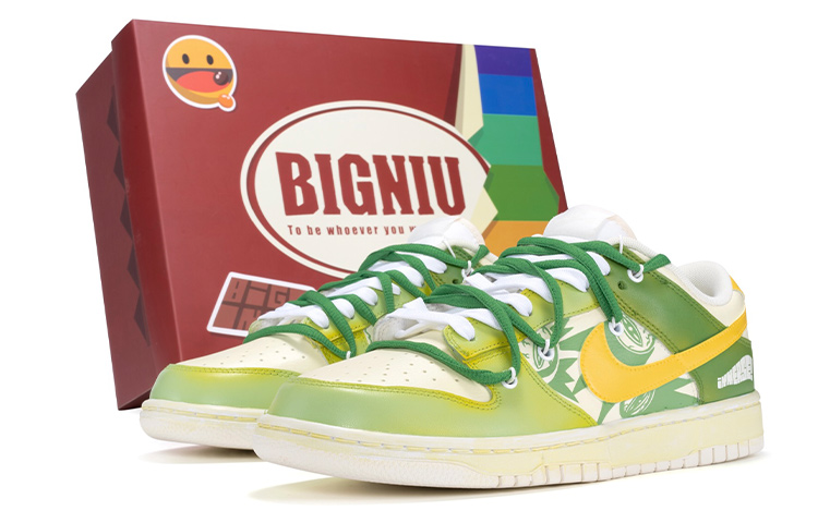 Buy [定制鞋] Nike Dunk Low 复古款 '沉浸式手绘' DJ6188-100(TeamR-男款沉浸白绿)