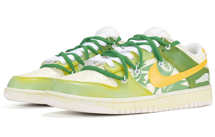 Shop [定制鞋] Nike Dunk Low 复古款 '沉浸式手绘' DJ6188-100(TeamR-男款沉浸白绿)