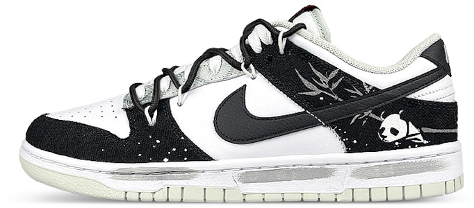 【訂製球鞋】Nike Dunk Low Retro 禮盒 國風 水墨竹 熊貓解構 潑墨 低筒 板鞋 男款 黑白 Buy 【訂製球鞋】Nike Dunk Low Retro 禮盒 國風 水墨竹 熊貓解構 潑墨 低筒 板鞋 男款 黑白