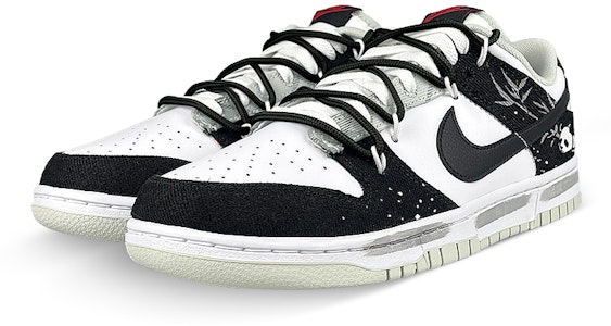 【訂製球鞋】Nike Dunk Low Retro 禮盒 國風 水墨竹 熊貓解構 潑墨 低筒 板鞋 男款 黑白 Lookbook 【訂製球鞋】Nike Dunk Low Retro 禮盒 國風 水墨竹 熊貓解構 潑墨 低筒 板鞋 男款 黑白