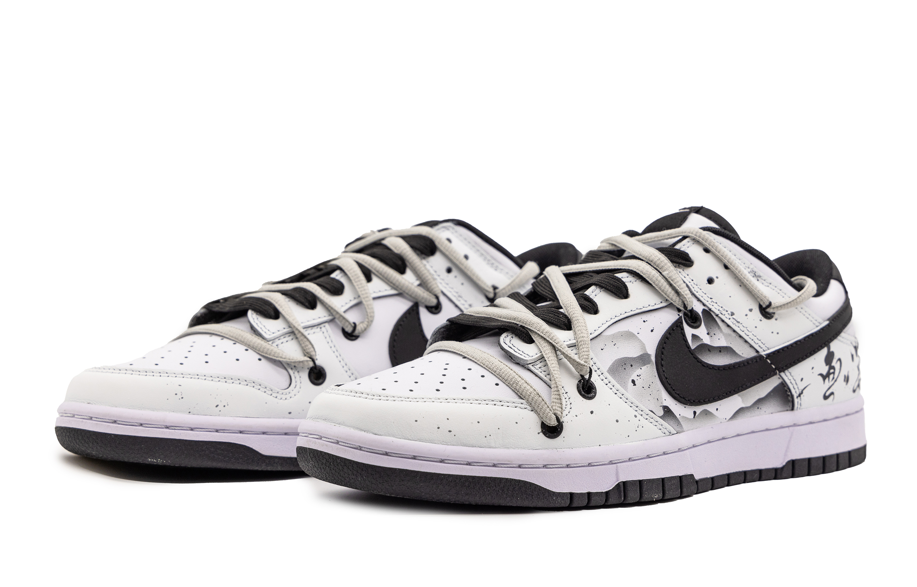 Lookbook Zapatillas Nike Dunk Low Retro 'Caligrafía Tinta' - Negro Blanco Gris DD1391-100(Team51-男款水墨书法)