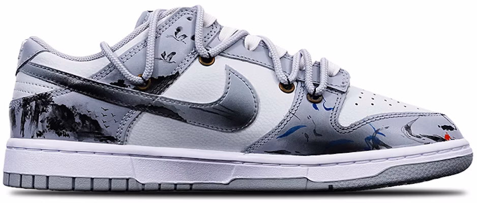 나이키 덩크 로우 레트로 '잉크 크레인' (커스텀) DJ6188-001(TeamT-水墨解构小仙鹤S-BOX) Order 나이키 덩크 로우 레트로 '잉크 크레인' (커스텀) DJ6188-001(TeamT-水墨解构小仙鹤S-BOX)